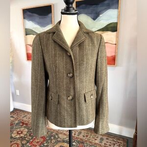 AT Studio Moss Green Wool Striped Jacket